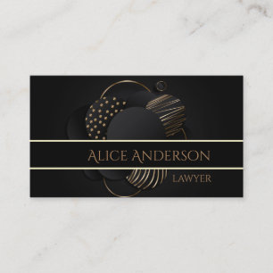 Tarjeta de presentación de abogados elegante en or