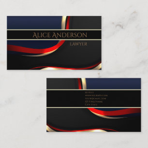 Tarjeta de presentación de abogados elegante en or