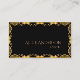 Tarjeta de presentación de abogados elegante en or