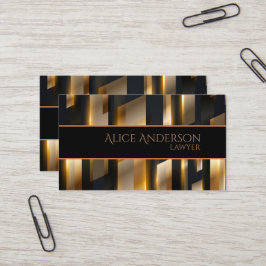 Tarjeta de presentación de abogados elegante en or