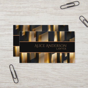 Tarjeta de presentación de abogados elegante en or
