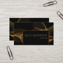 Tarjeta de presentación de abogados elegante en or