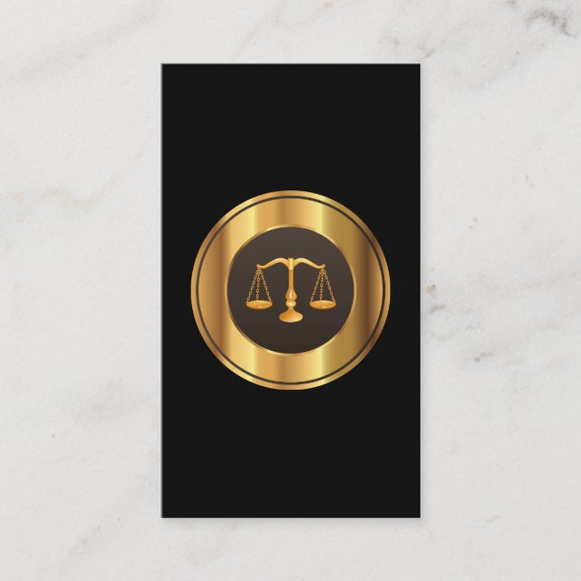 Tarjeta de presentación de abogados Gold Scale (Anverso)