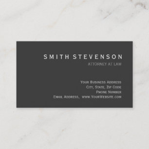 Tarjeta de presentación de abogados Gris Color Est