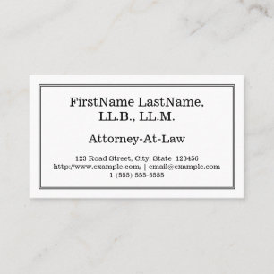 Tarjeta de presentación de abogados mínima