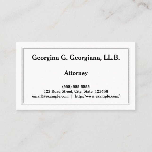 Tarjeta de presentación de abogados simple y conse (Anverso)