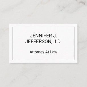 Tarjeta de presentación de abogados simple y Minim