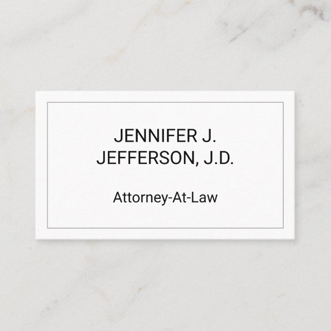 Tarjeta de presentación de abogados simple y Minim (Anverso)