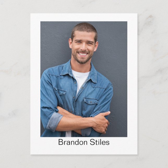 Tarjeta de presentación de actor con foto para env (Anverso)