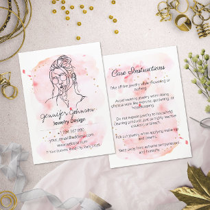 Tarjeta de presentación de acuarela para joyería