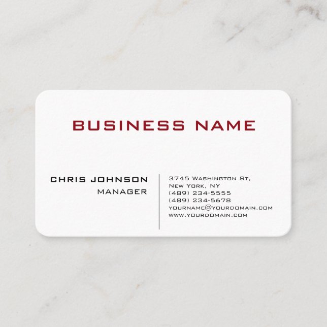 Tarjeta de presentación de Administrador de Modas  (Anverso)