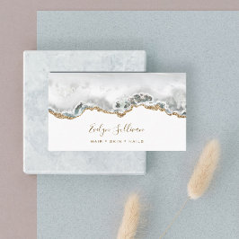 Tarjeta de presentación de Agate Blanco y Oro