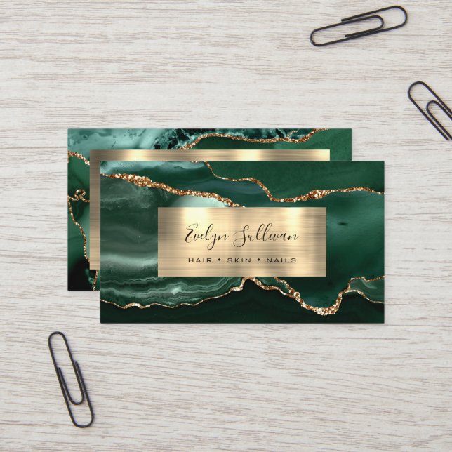 Tarjeta de presentación de Agate de Relieve metali (Anverso/Reverso In Situ)