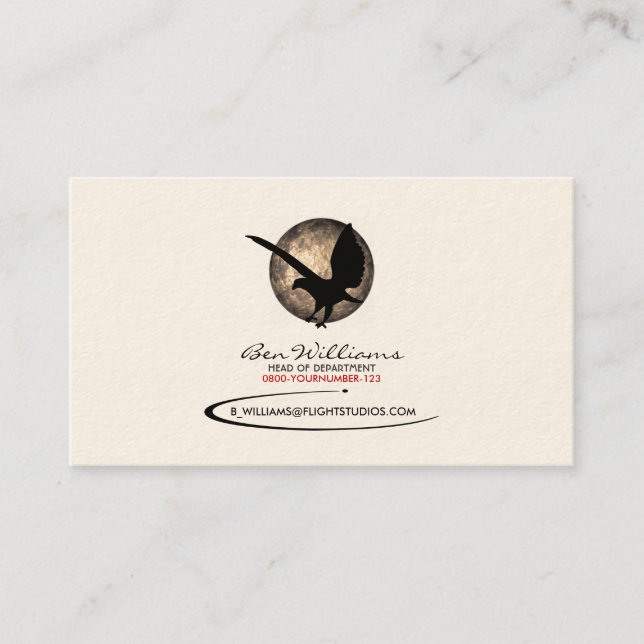 Tarjeta de presentación de águila volante (Moon Ve (Anverso)