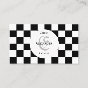 Tarjeta de presentación de ajedrez para entrenador