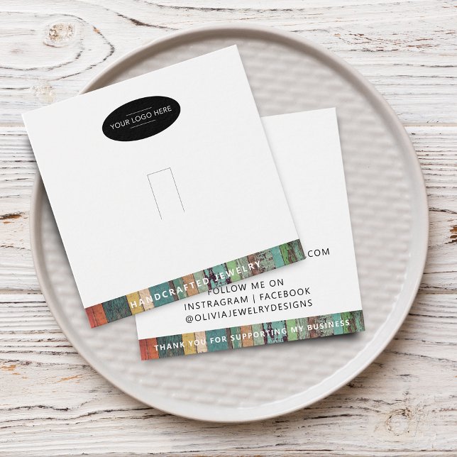 Tarjeta de presentación de anillo Chic Add Your Lo (Chic Add Your Logo Ring Display Card)