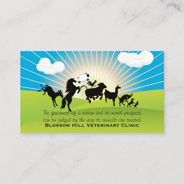 Tarjeta de presentación de animales de baile veter (Anverso)