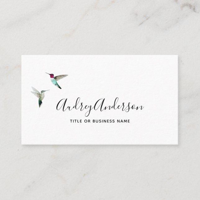 Tarjeta de presentación de Anna's Hummingbirds (Anverso)