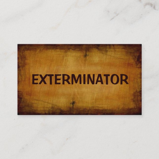 Tarjeta de presentación de antigüedades Exterminat (Anverso)