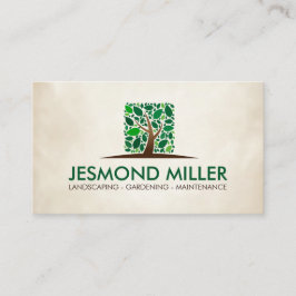 Tarjeta de presentación de árbol cuadrado geométri