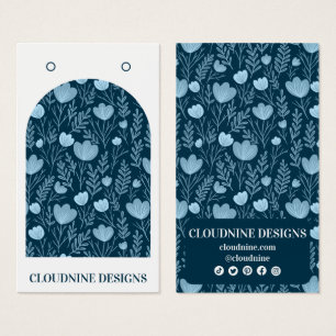 Tarjeta de presentación de aretes con arco floral 