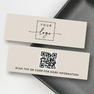 Tarjeta de presentación de aretes con código QR y 