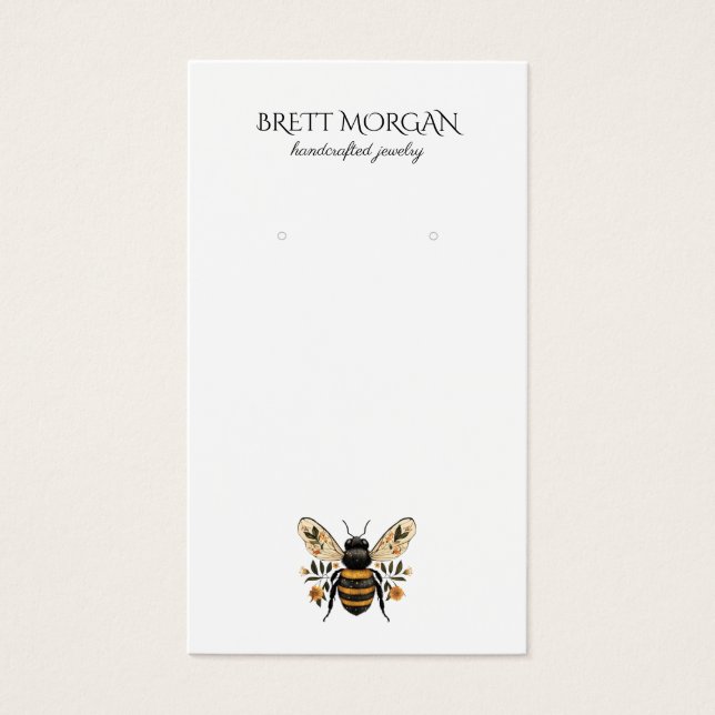Tarjeta de presentación de aretes de abeja botánic (Frente)