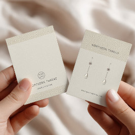 Tarjeta de presentación de aretes de beige texturi