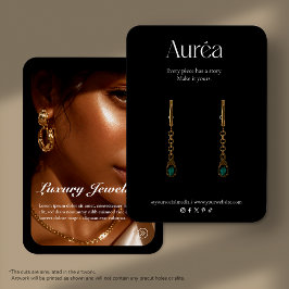Tarjeta de presentación de aretes de foto elegante