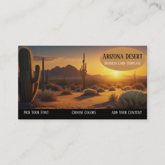 Tarjeta de presentación de Arizona Cactus Sunset D (Anverso)