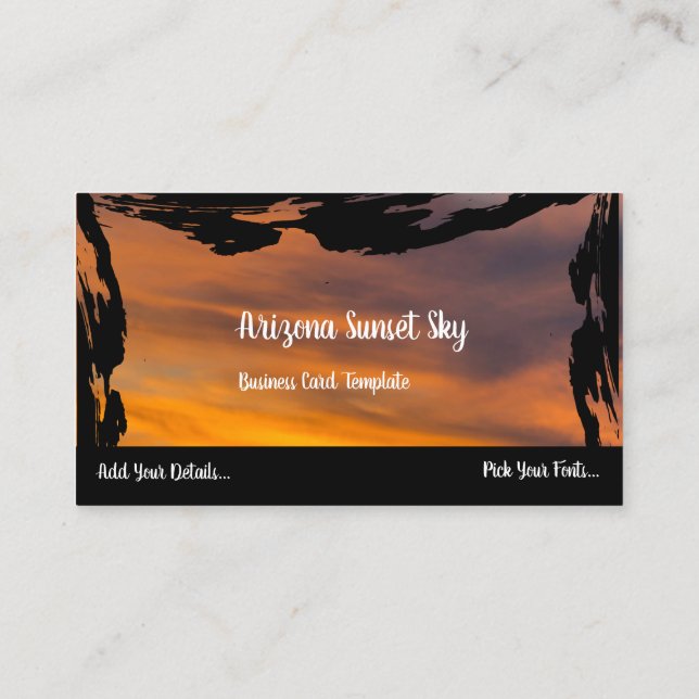 Tarjeta de presentación de Arizona Desert Sunset (Reverso)