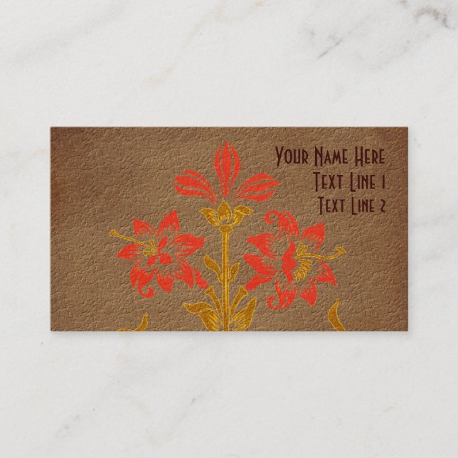 Tarjeta de presentación de arte con flores tenciad (Anverso)