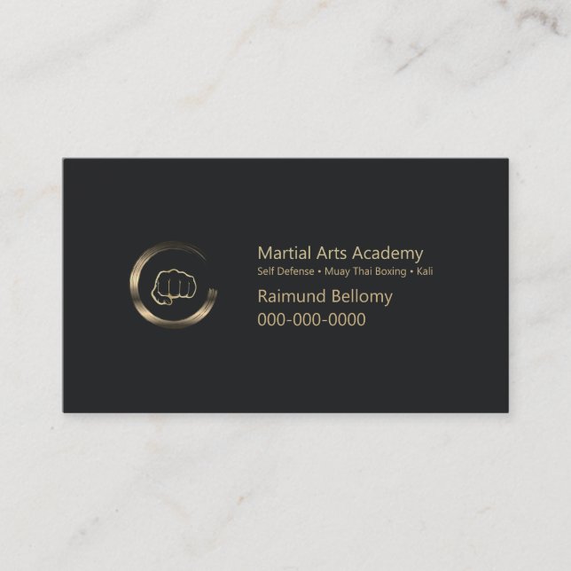 Tarjeta de presentación de artes marciales (Anverso)