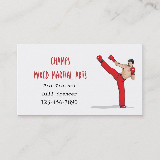 Tarjeta de presentación de artes marciales mixtas (Anverso)