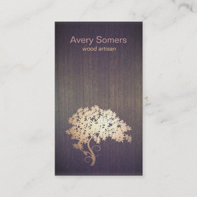 Tarjeta de presentación de artistas de madera de á (Anverso)