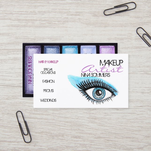 Tarjeta de presentación de artistas de maquillaje (Anverso/Reverso In Situ)