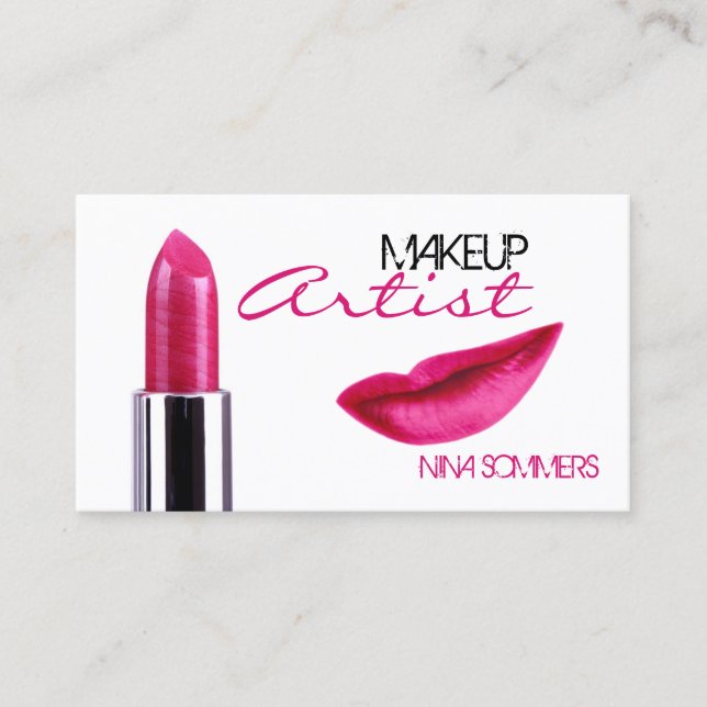 Tarjeta de presentación de artistas de maquillaje (Anverso)