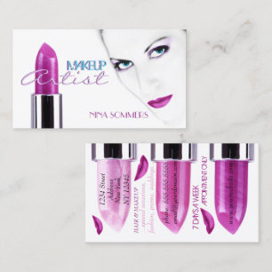 Tarjeta de presentación de artistas de maquillaje