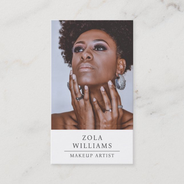 Tarjeta de presentación de artistas de maquillaje  (Anverso)