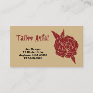 Tarjeta de presentación de artistas del tatuaje