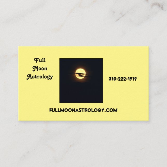 Tarjeta de presentación de Astrología Luna Complet (Anverso)