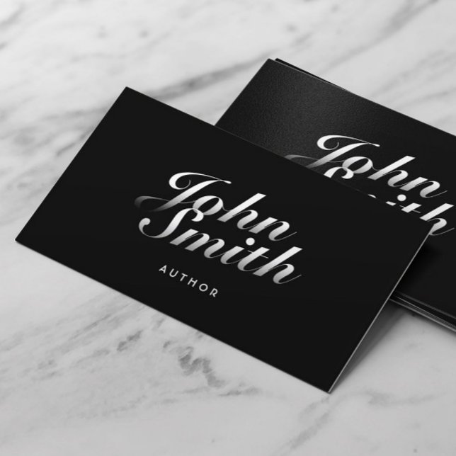 Tarjeta de presentación de autor caligráfico oscur (Subido por el creador)