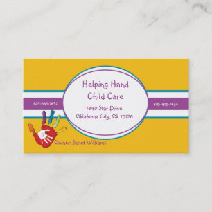 Tarjeta de presentación de ayuda para cuidado de n