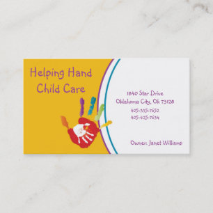 Tarjeta de presentación de ayuda para cuidado de n