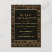 Tarjeta de presentación de Baby Shower African Gol