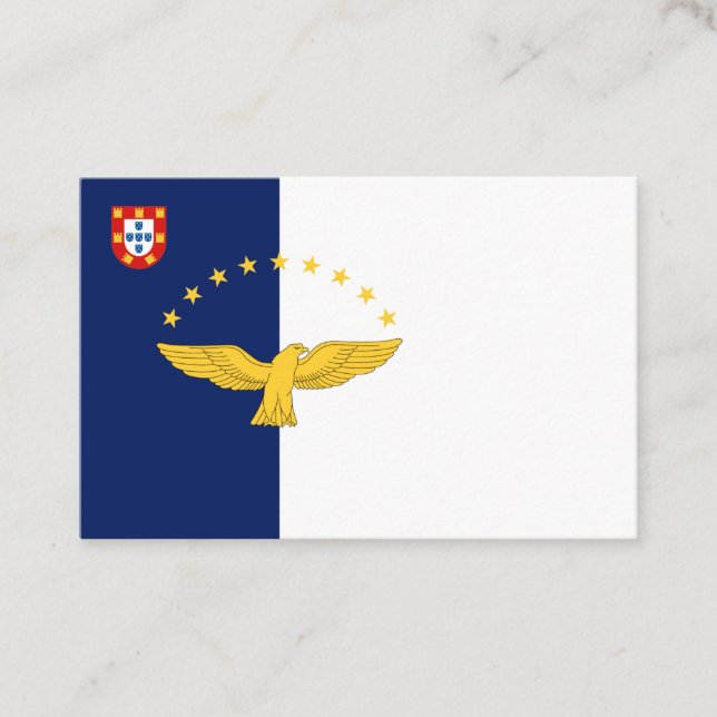 Tarjeta de presentación de bandera de Azores (Anverso)
