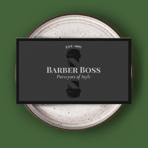Tarjeta de presentación de Barbershop Black Barber
