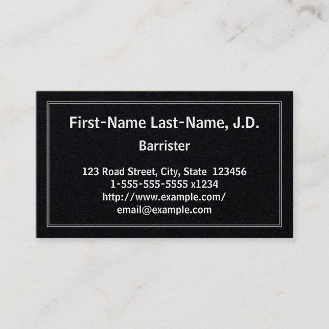 Tarjeta de presentación de Barrister Tradicional y (Anverso)