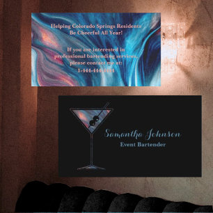 Tarjeta de presentación de Bartender para eventos