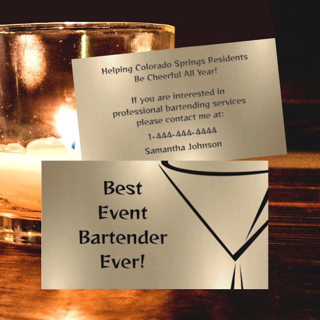 Tarjeta de presentación de Bartender para eventos  (Subido por el creador)
